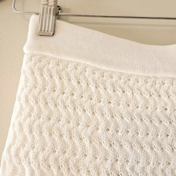Aritzia Wilfred Heirloom Crochet Knee Length White Women's Midi Skirt Sz Small - Picture 13 of 16
